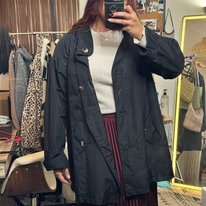 White Stag Black Rain Coat – Women’s 3X (22W/24W) – Hooded & Water-Resistant